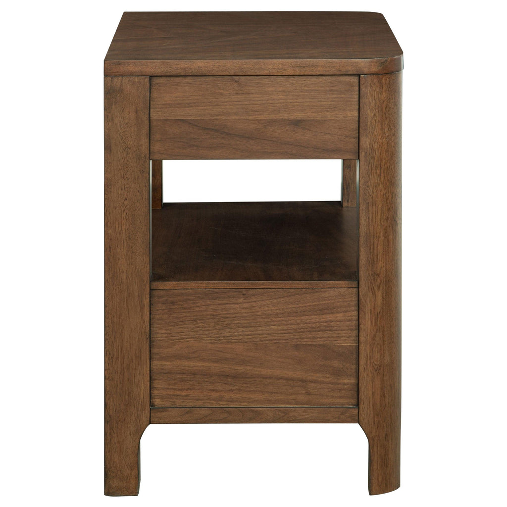 Walnut Nightstand with Hidden Storage - Verona Style.