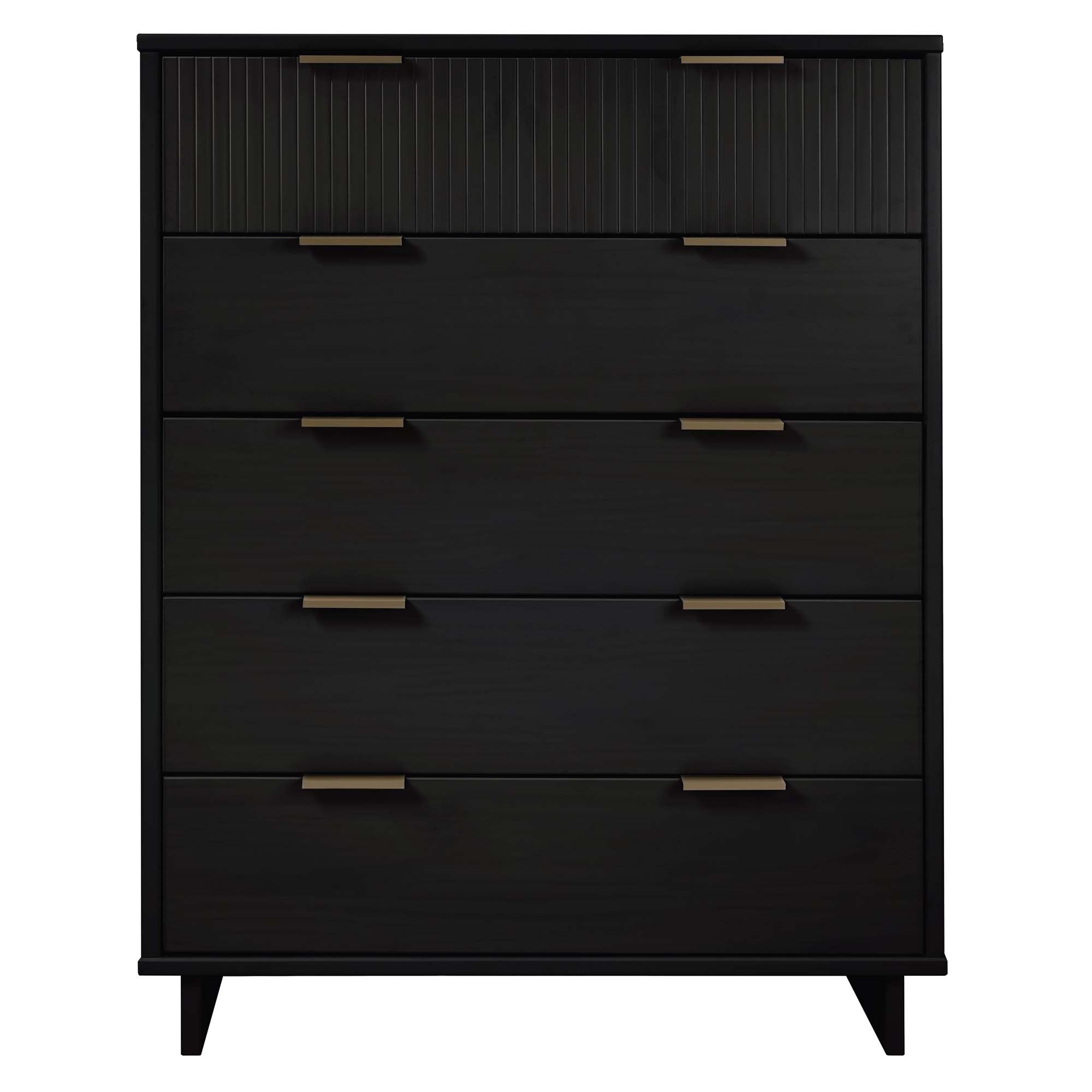 Granville 38' Chest in Black (5-Drawer)