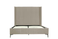 Promenade Upholstered Velvet Queen Bed in Rustic Taupe