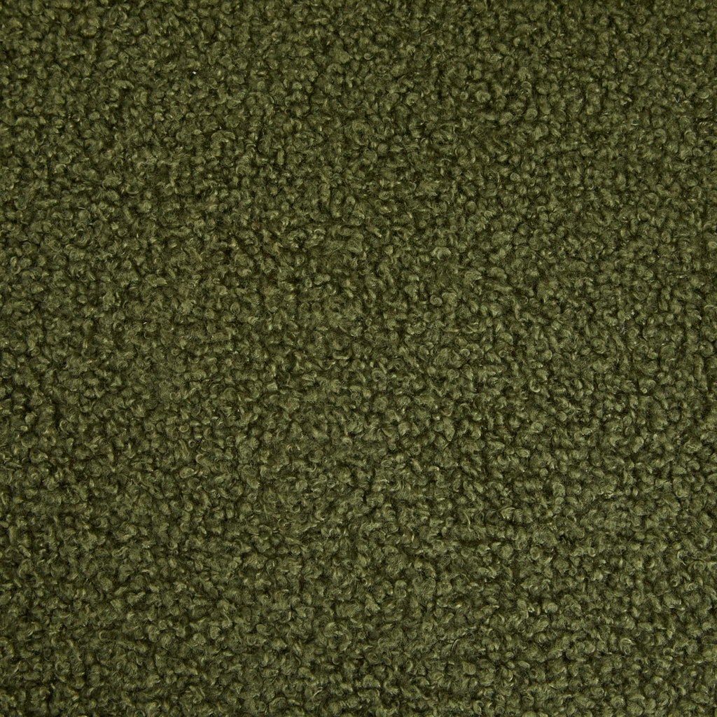 2-Pack Dining Chairs with Pillow Back, Green Boucle Fabric, Natural Color Solid Wood Frame