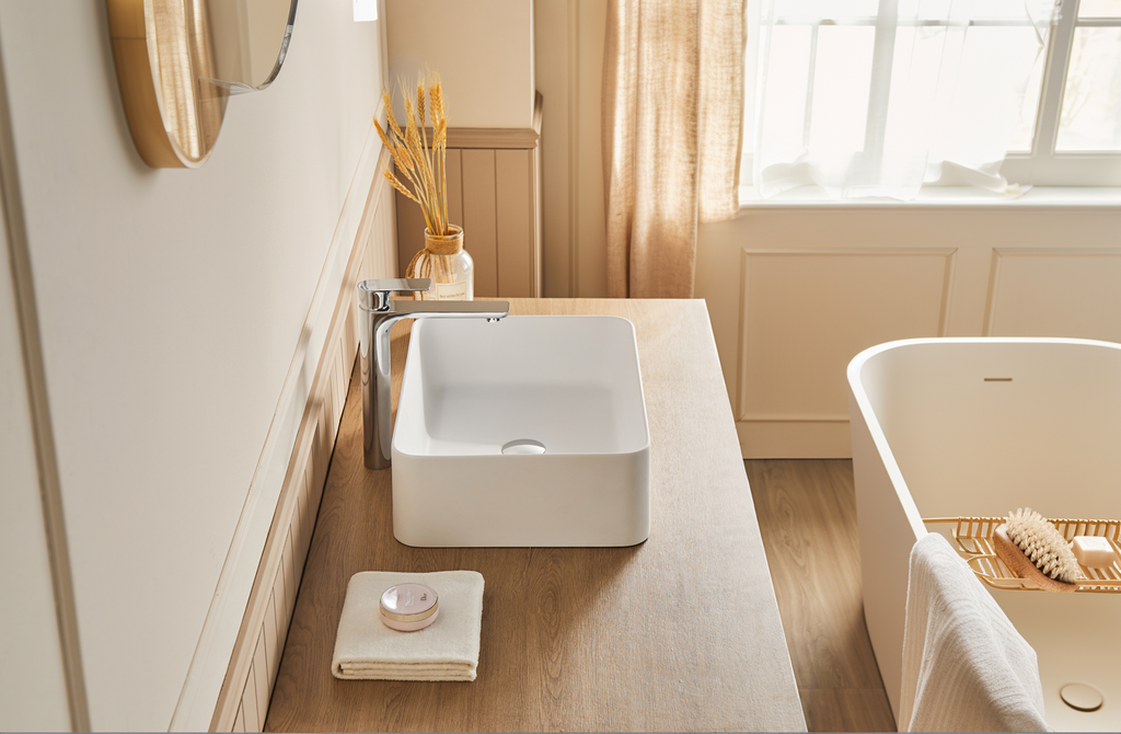 20 x 14 Solid Surface Vessel Bathroom Sink Basin in Matte White