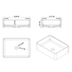 20 x 14 Solid Surface Vessel Bathroom Sink Basin in Matte White