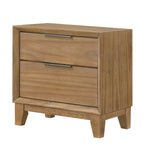 Arlo Contemporary 2-Drawer Nightstand, Natural Wood Finish