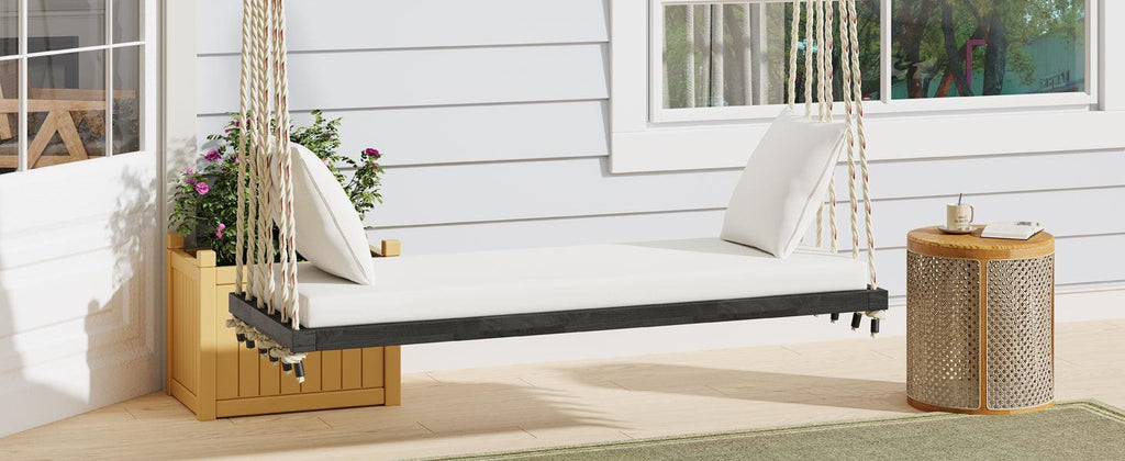 TOPMAX Wooden Swing Chair for Garden and Patio.
