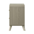 Gray Contemporary Nightstand with 2 Drawers.