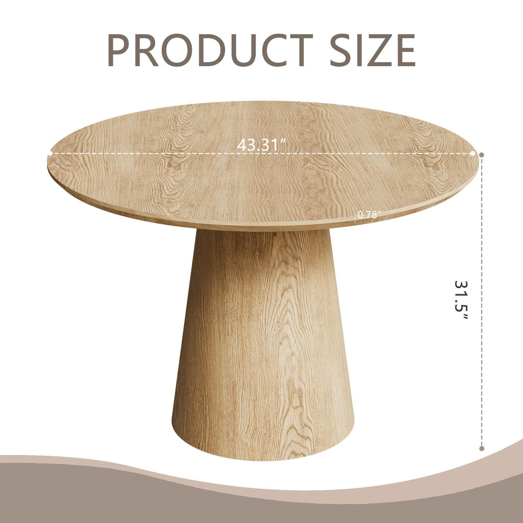 43 Inch Round MDF Dining Table for Modern Spaces.