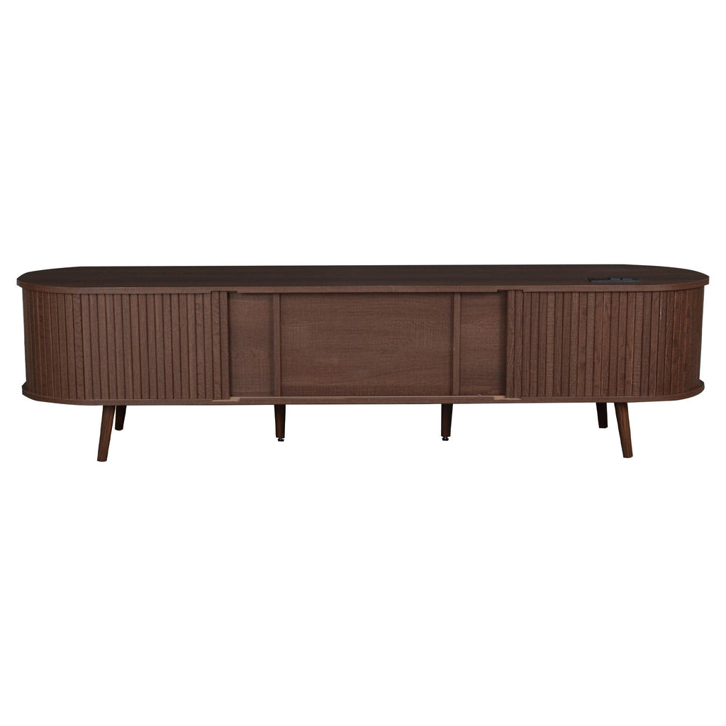 Mid Century Modern TV Stand for 70-Inch TVs with Power Outlet.