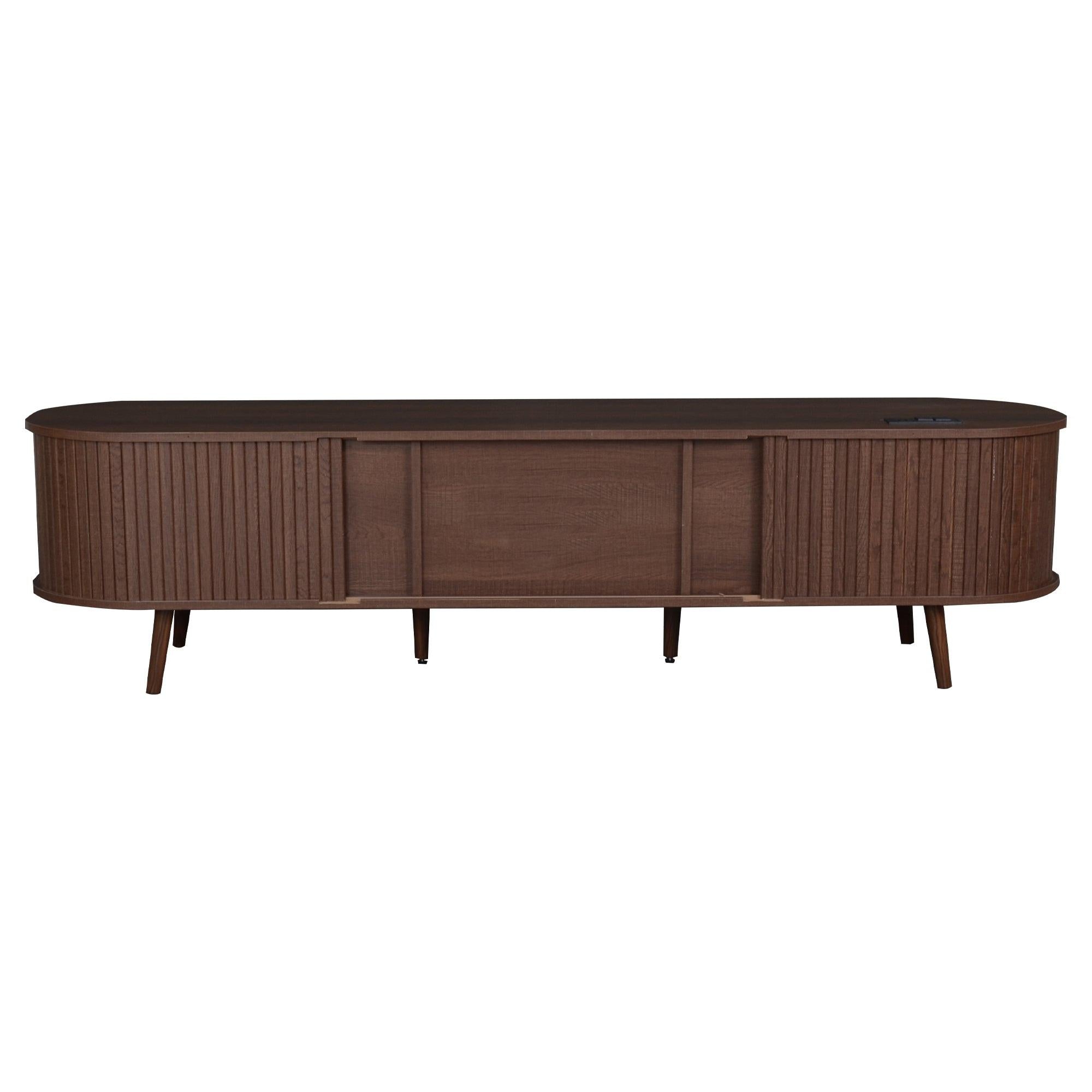 Mid Century Modern TV Stand for 70-Inch TVs with Power Outlet.