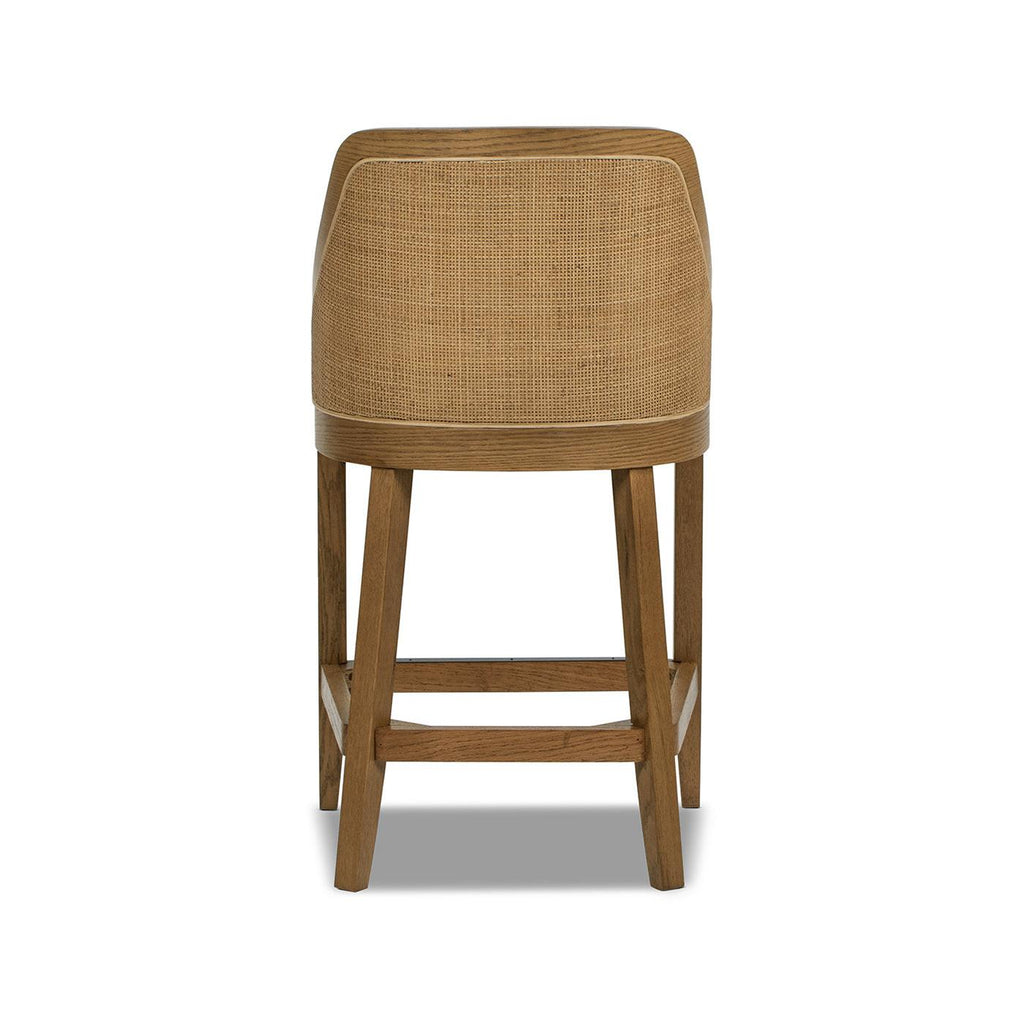 Cane Upholstered Oak Counter Stool - Charleston 27'.