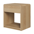 Oak Mid-Century Modern Bedside Table Set with Drawer, 2-Piece