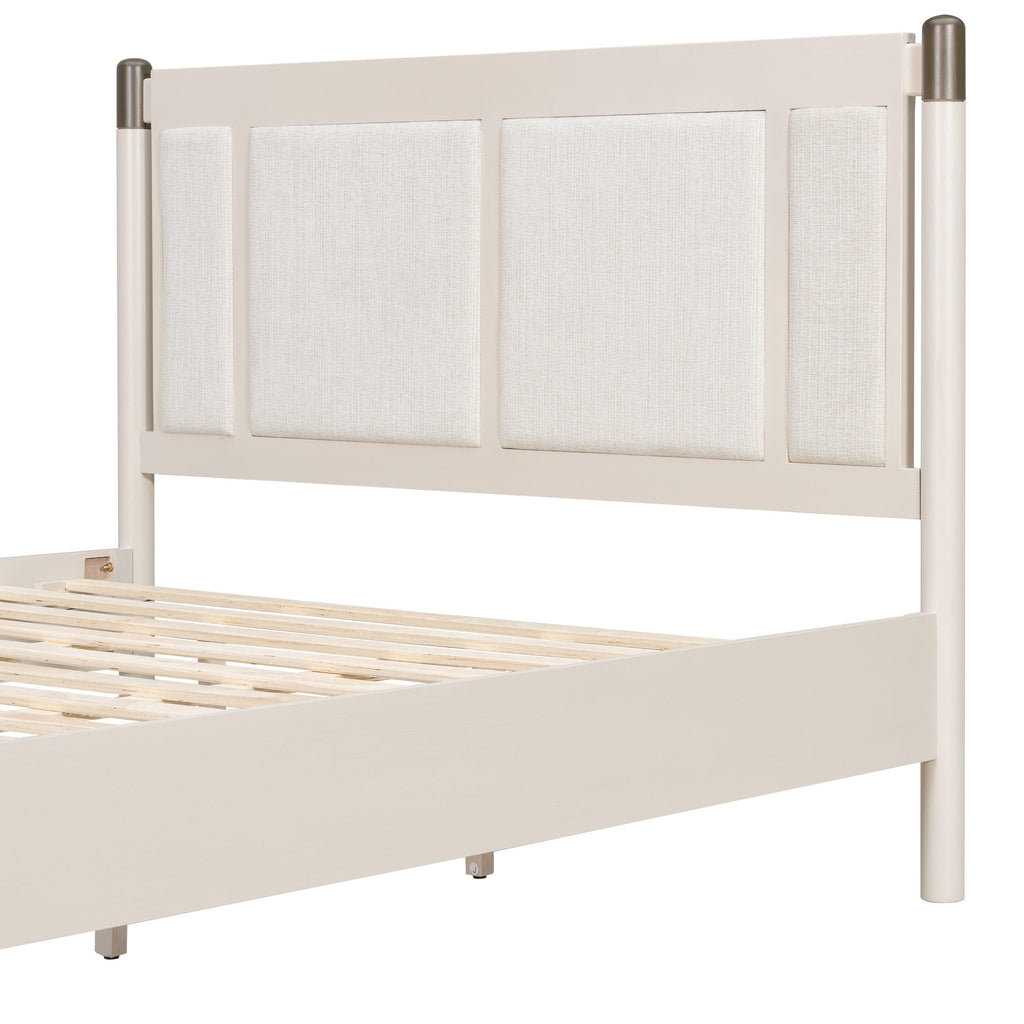 Solid Wood Queen Bed with Heavy Duty Support.