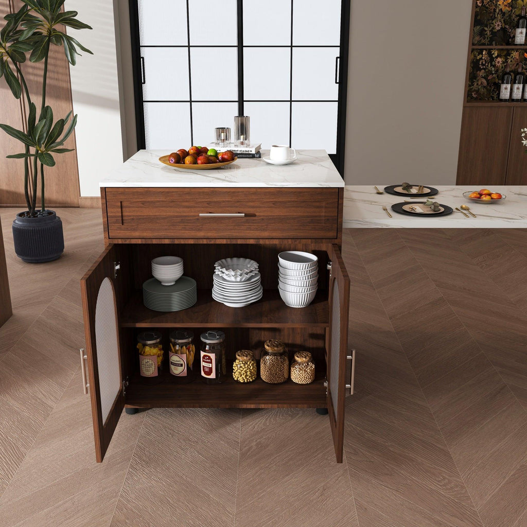 80-inch Expandable Kitchen Island with Dining Table.