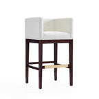 Kingsley Wood Upholstered Barstool in Ivory