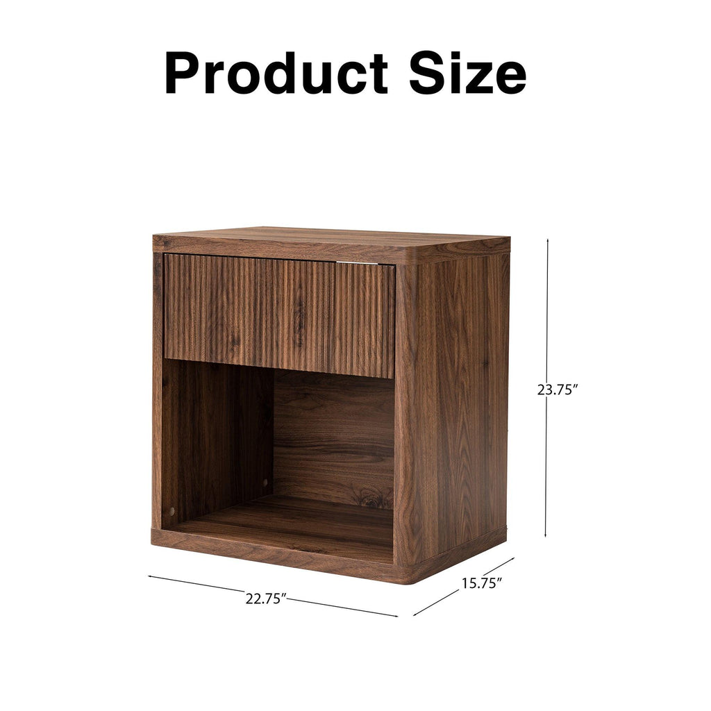 Modern Nightstand with Drawer Storage for Bedroom.