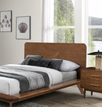 Walnut King Size Bed Frame - Solid Wood Platform Bed.