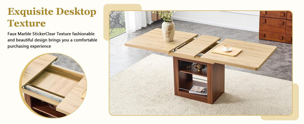 Expandable Dining Table with Storage - 59 to 71 inches.