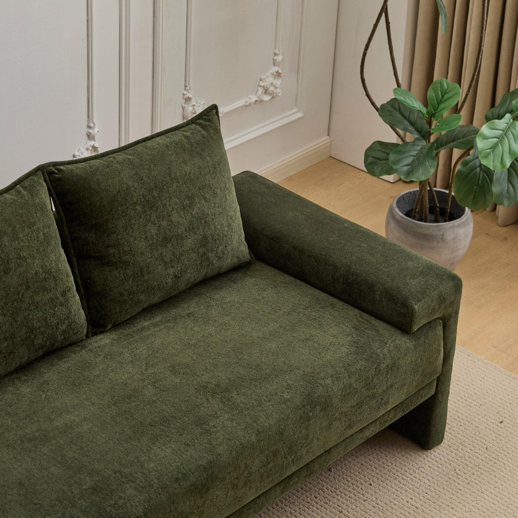 Algora 84.5 in. Modern Velvet Sofa - Moss Green.