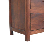 Solid Wood 3 Drawer Chest with Arched Edge Design.
