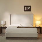 Hosford Wingback Bed King in Textured Ivory Canvas.