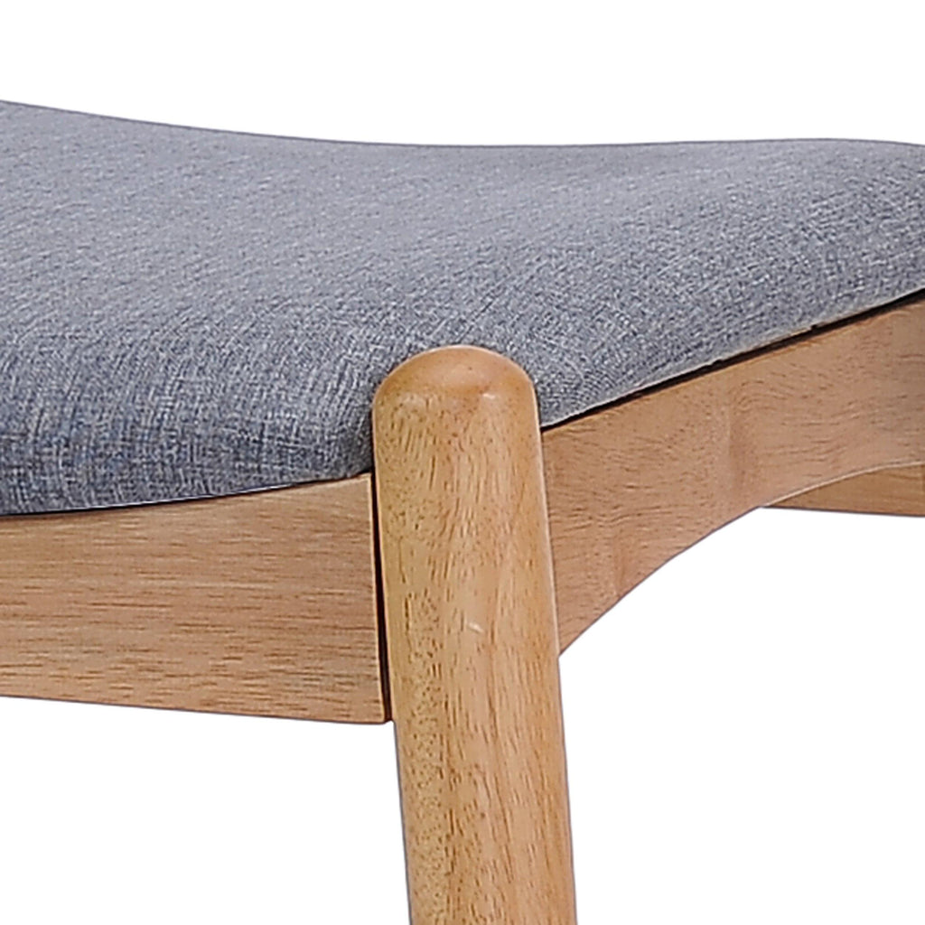 Mid-Century Modern Dining Set: Rubberwood Table & 4 Chairs.