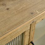 Wooden Sideboard Cabinet with Glass Doors for Storage.