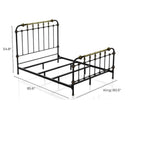 Antique Black King Size Bed with Gold Accents.