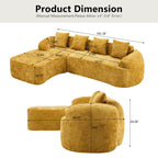 Yellow Chenille L-Shaped Sofa with Comfort and Style.