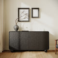 59-Inch Black MDF Sideboard Buffet with Modern Curved Profile