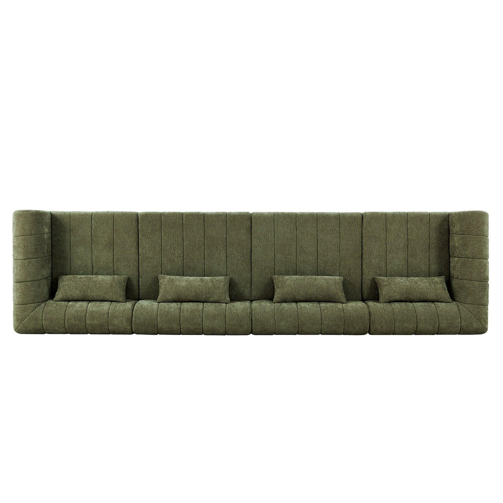 Green Modular Sectional Sofa - 145.5 Inch Design.