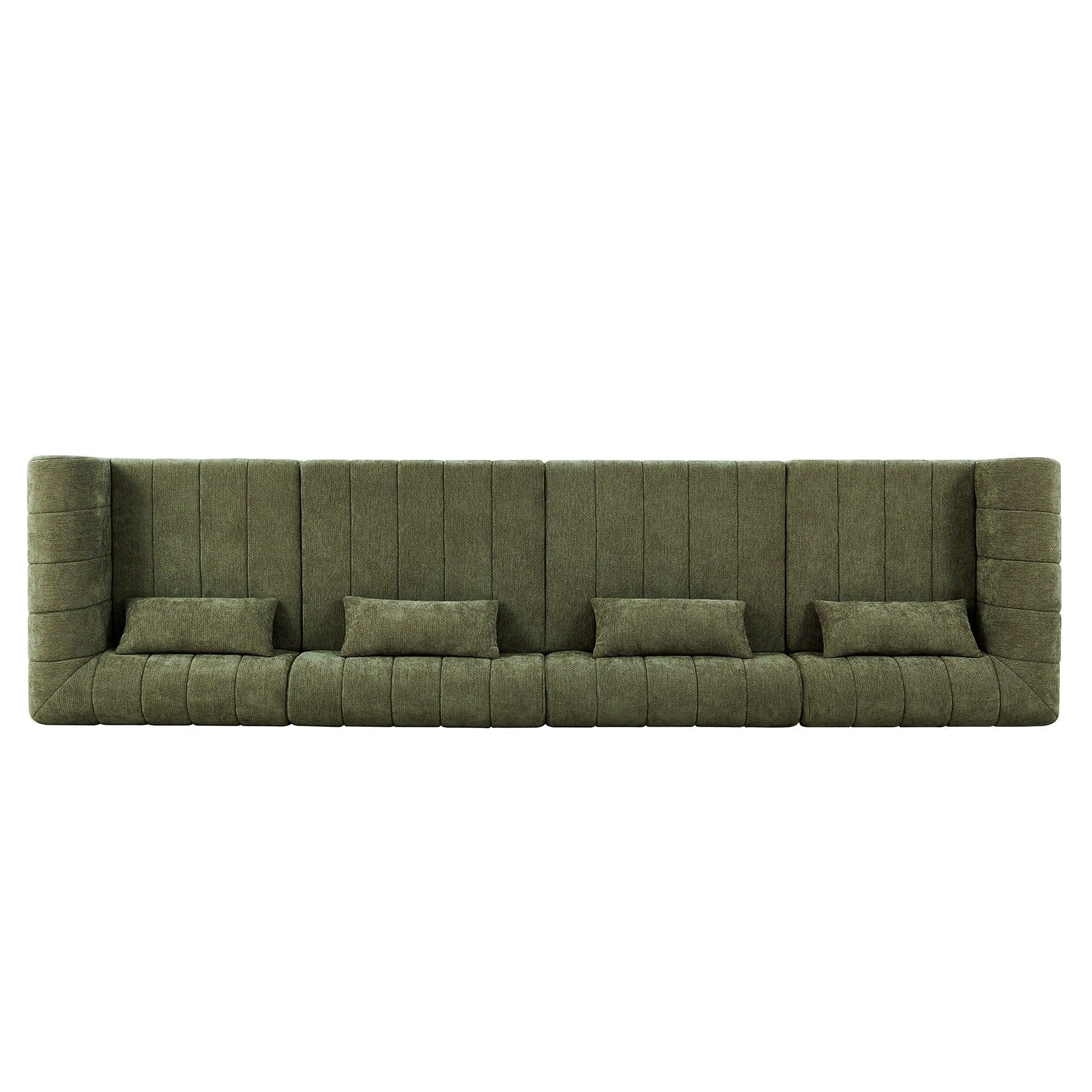 Green Modular Sectional Sofa - 145.5 Inch Design.