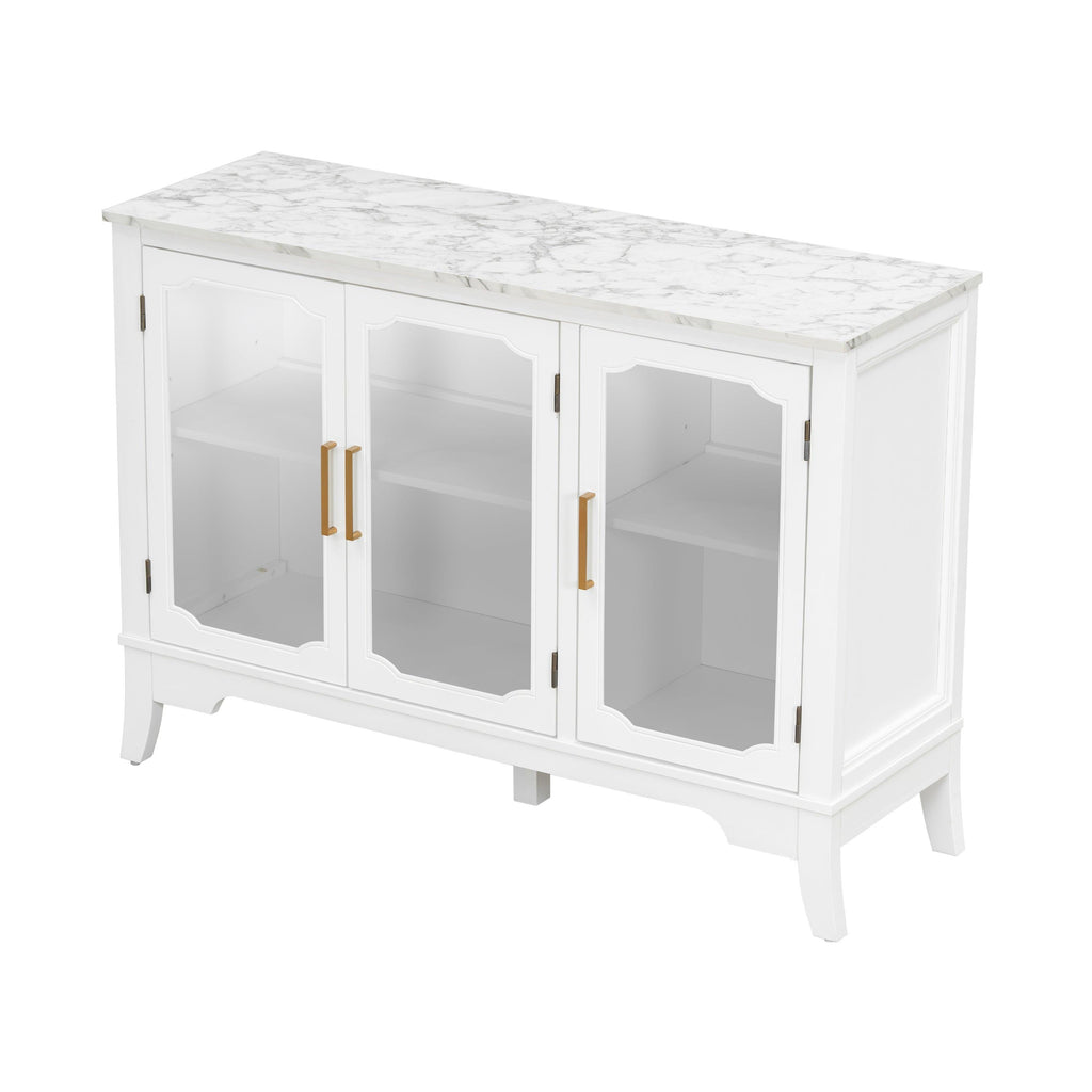 Storage Cabinet for Entrance - Large White Cabinet with 3 Doors.