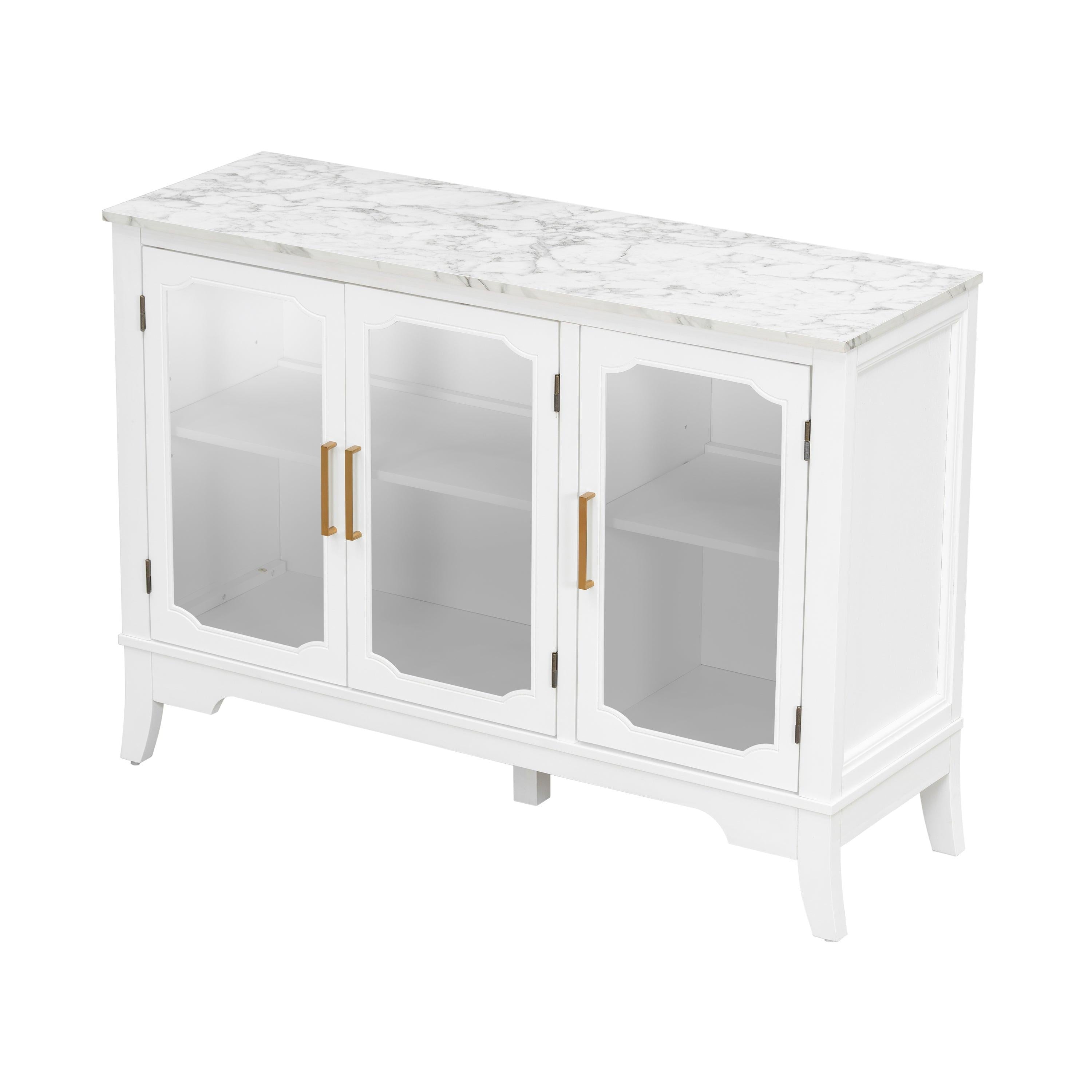 Storage Cabinet for Entrance - Large White Cabinet with 3 Doors.
