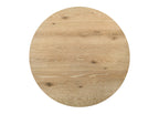 Top-down view of the Round Oak Dining Table highlighting the smooth oak finish and circular shape.