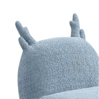 Chenille Upholstered Deer-Shaped Kids Chair, Blue.