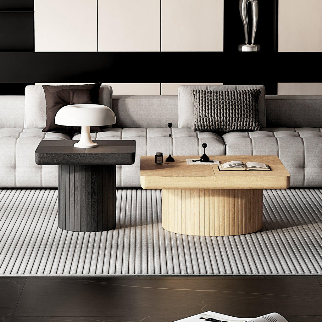 Modern Wood Nesting Coffee Table Set for Living Room.