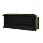 Elaine 77' Small Space Sofa in Olive Green Velvet.