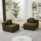 Modular Chenille Sectional Sofa with 2 Pillows.