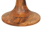 Solid Wood Boucle Teak Accent Stool for Modern Living.