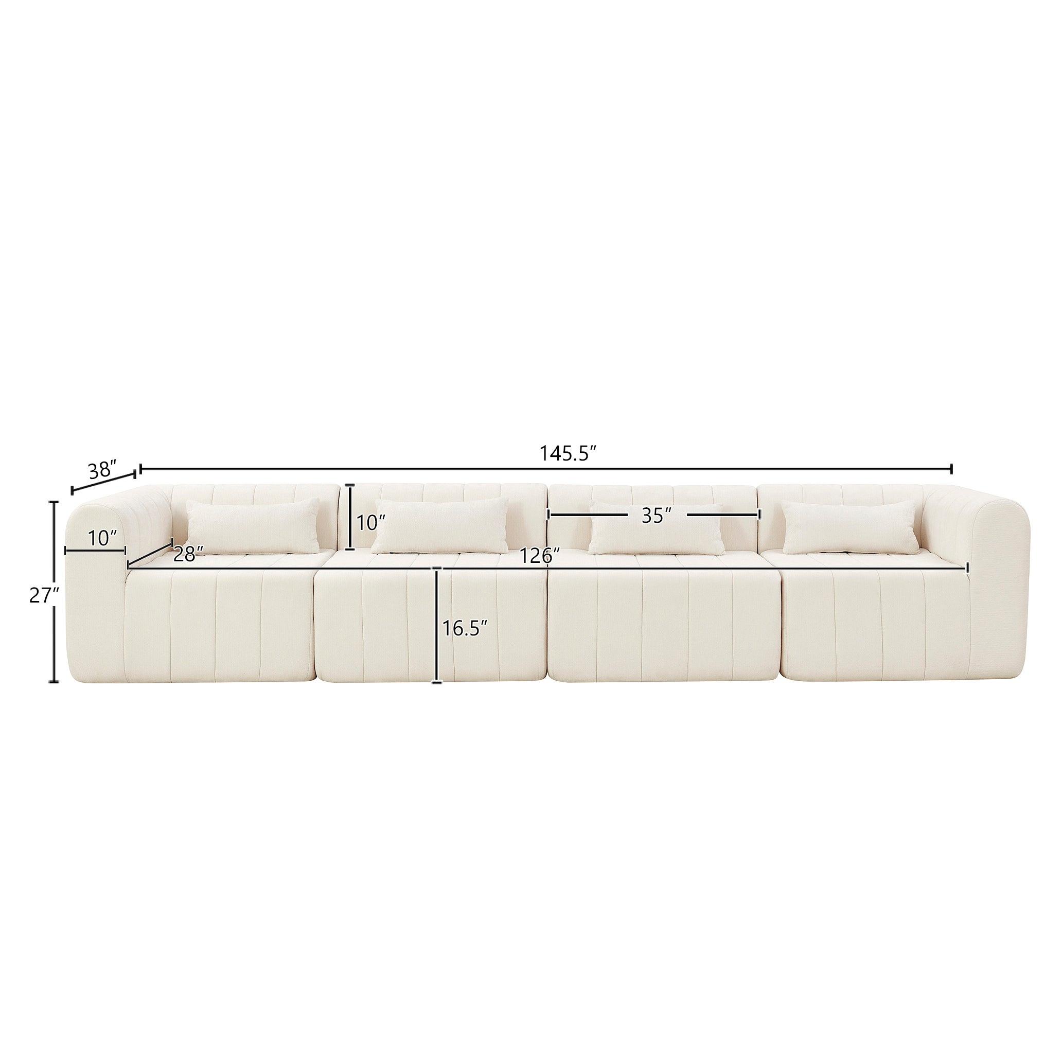 145.5 Inch Modular Sectional Sofa for Living Room.