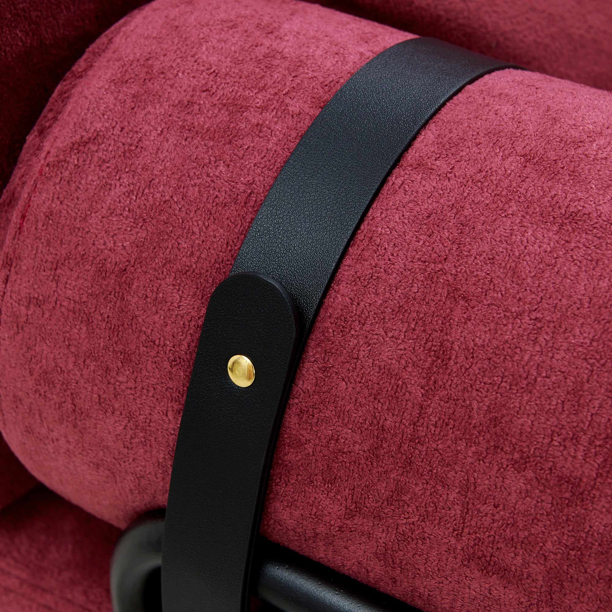 Modern Loveseat Sofa 59' Sofa Couch 2-Seater with USB Ports, Unique Cylindrical Armrests, Red Chenille