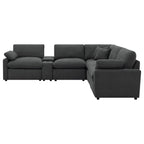 Hollander Dark Grey Modular Power Reclining Sectional Sofa.