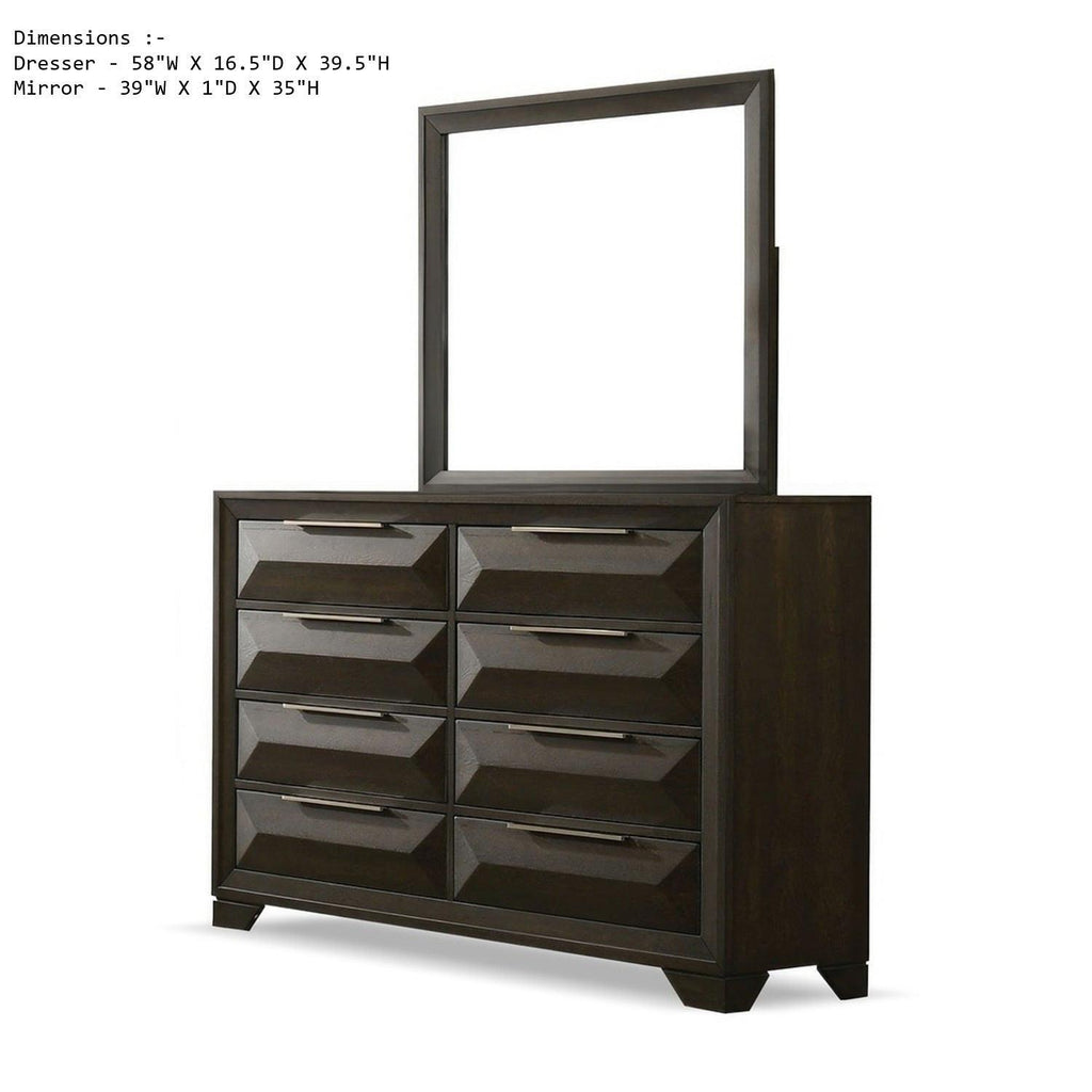 Transitional Dresser with Mirror for Stylish Storage.