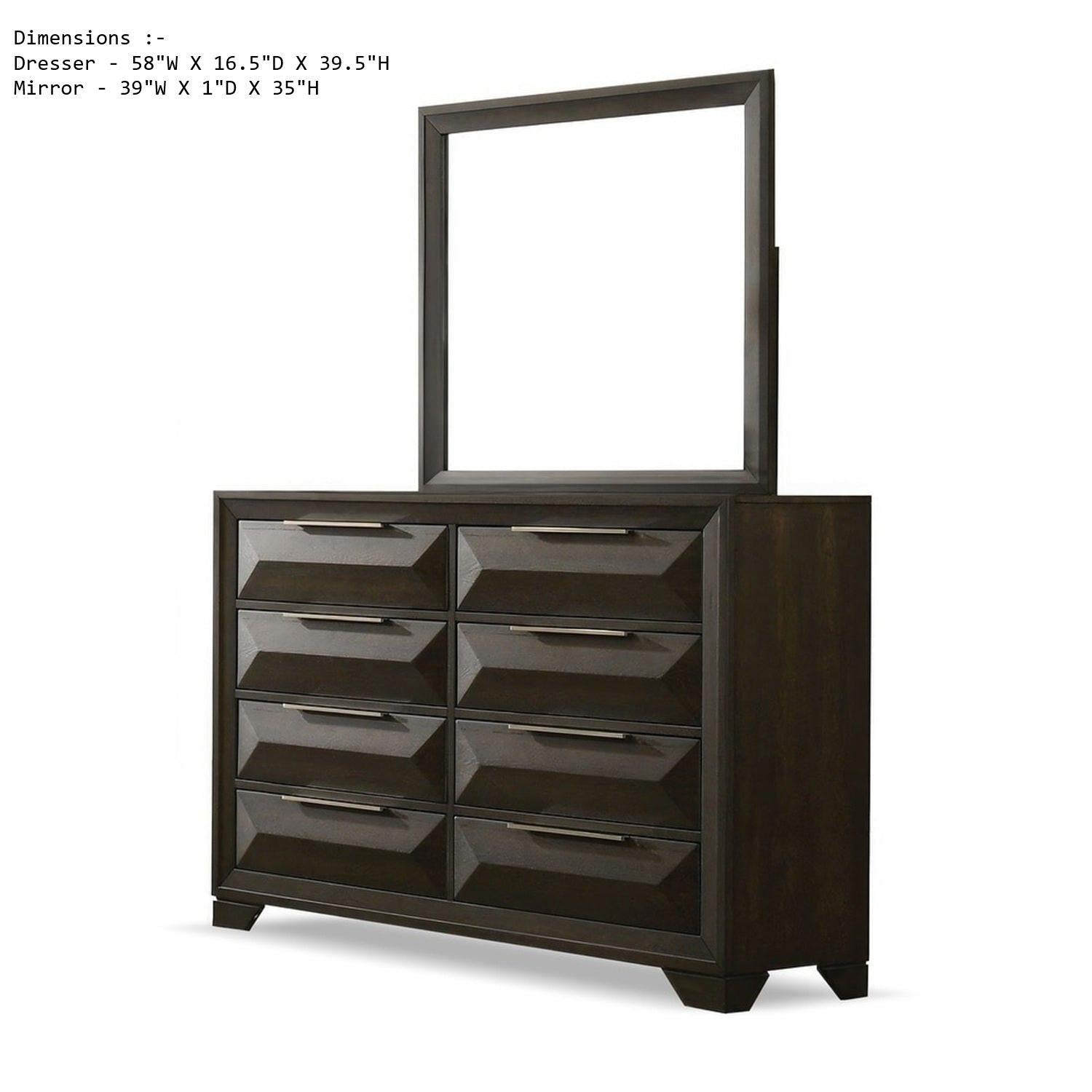 Transitional Dresser with Mirror for Stylish Storage.