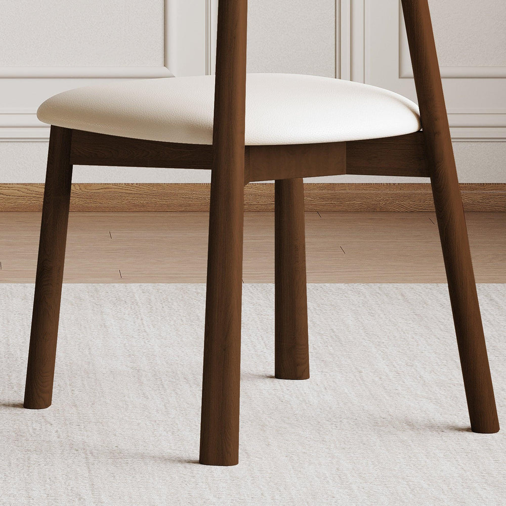 Ergonomic Modern Dining Chairs Set of 2 in Walnut.