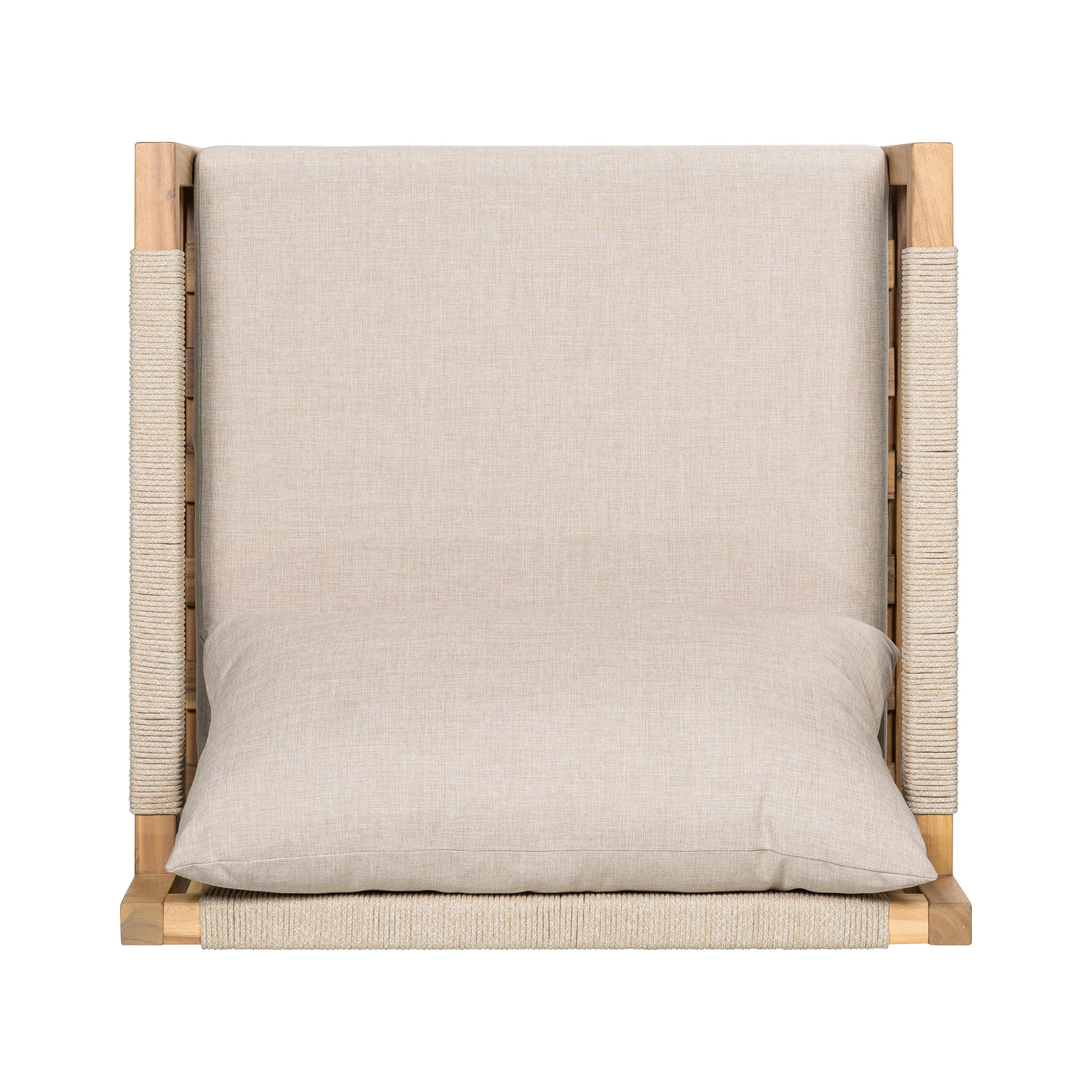 Acacia Wood Outdoor Leisure Chair - Comfortable Patio Seating.