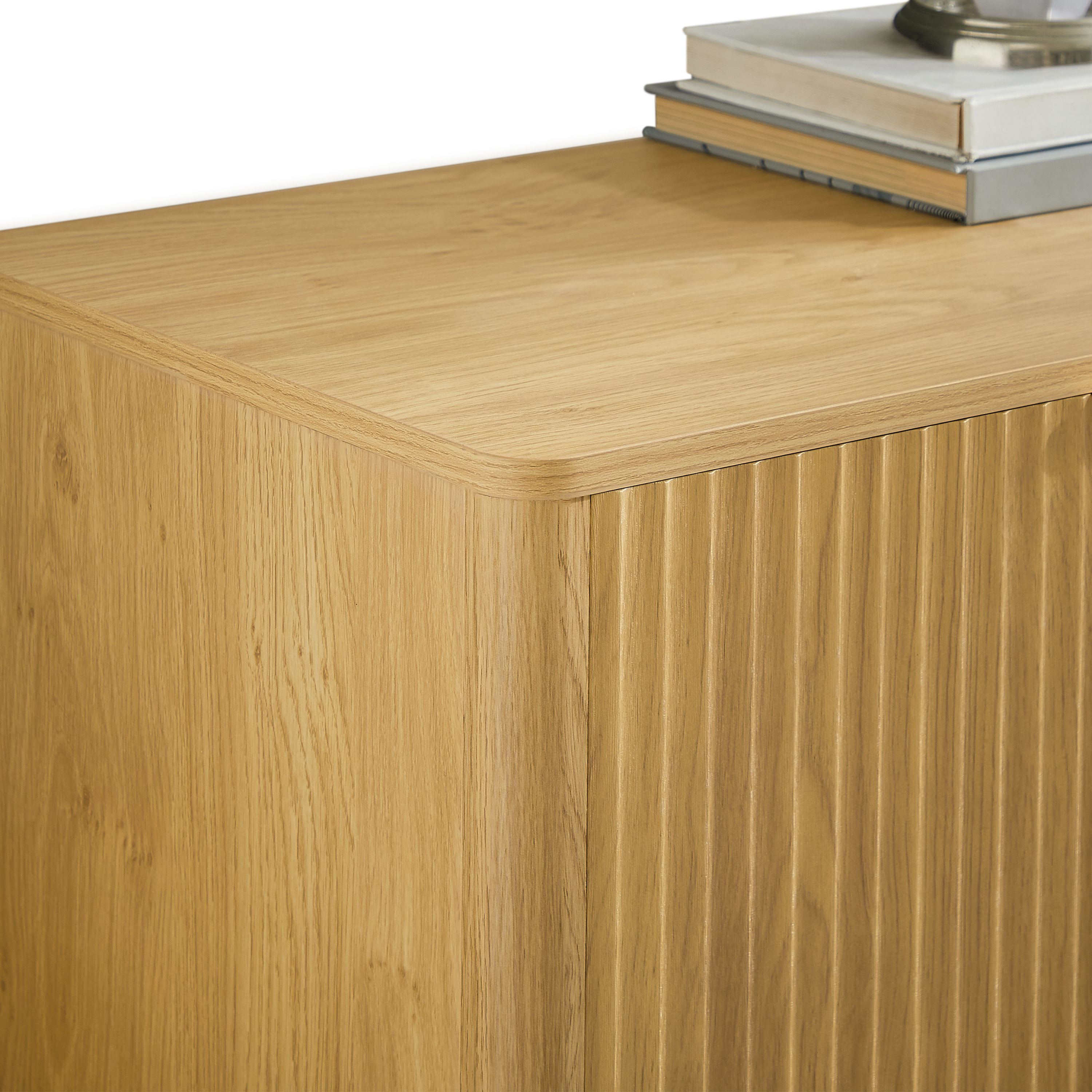 Modern Wavy Sideboard Cabinet with Curved Design.
