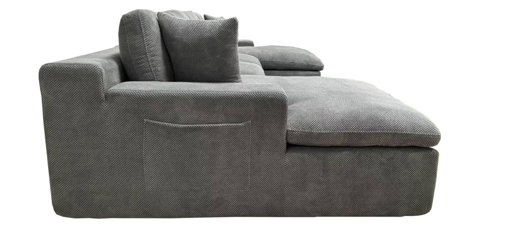 Coffee-Bean Like Upholstered Sectional Sofa for 4.