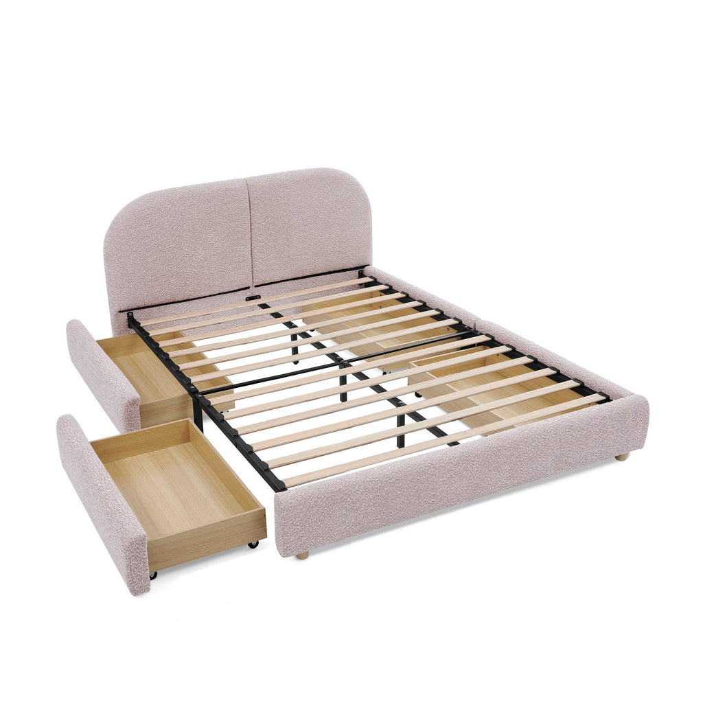 Queen Size Upholstered Bed Frame - Modern Minimalist Design.