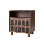 Modern Nightstand with Charging Station & Storage Drawers.