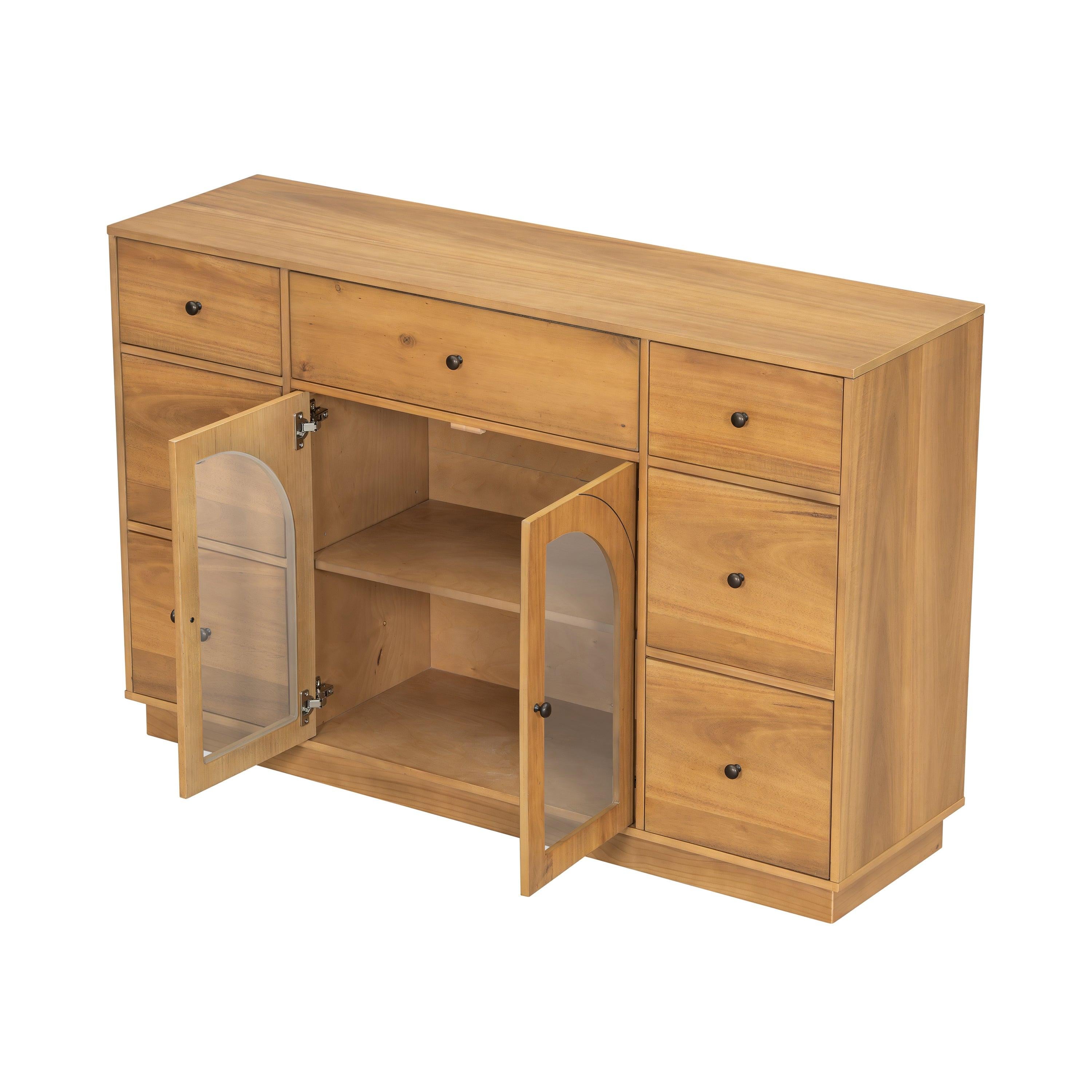 Natural Wood Storage Cabinet for Living Room and Dining.